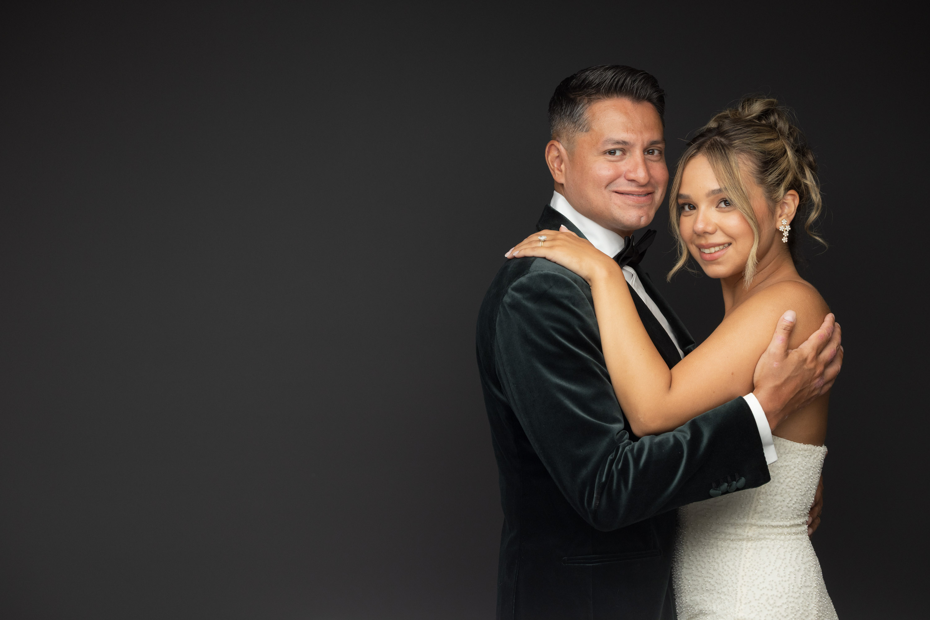 Couple photographed together in the studio