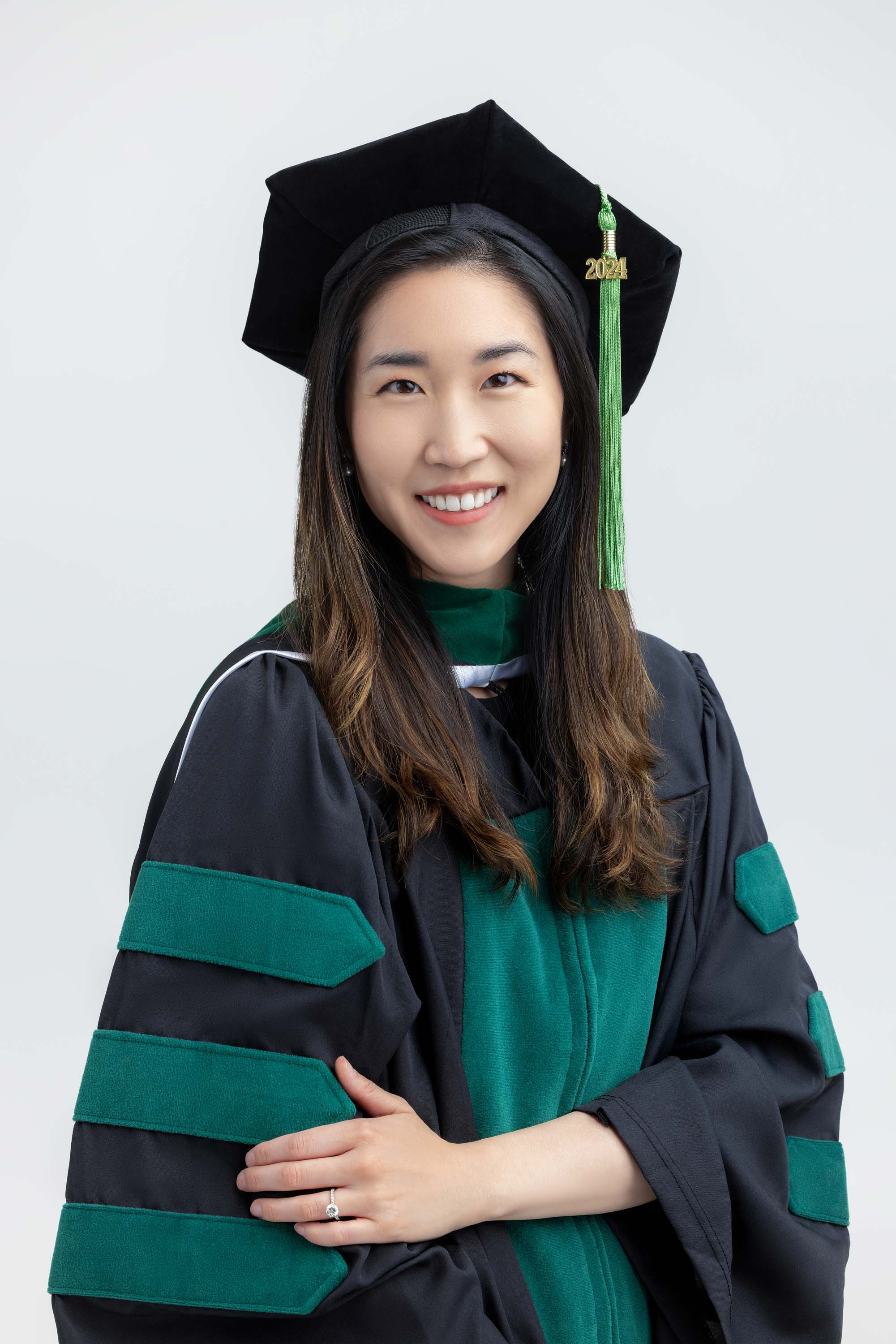 Graduate wearing a cap and gown